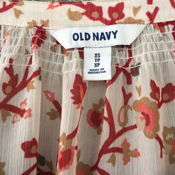 ⭕️Sheer Colorful Peasant Style Blouse, OLD NAVY - Picture 5 of 6